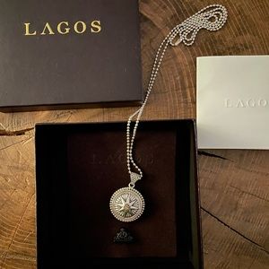 Lagos Signature Caviar Compass Pendant Necklace